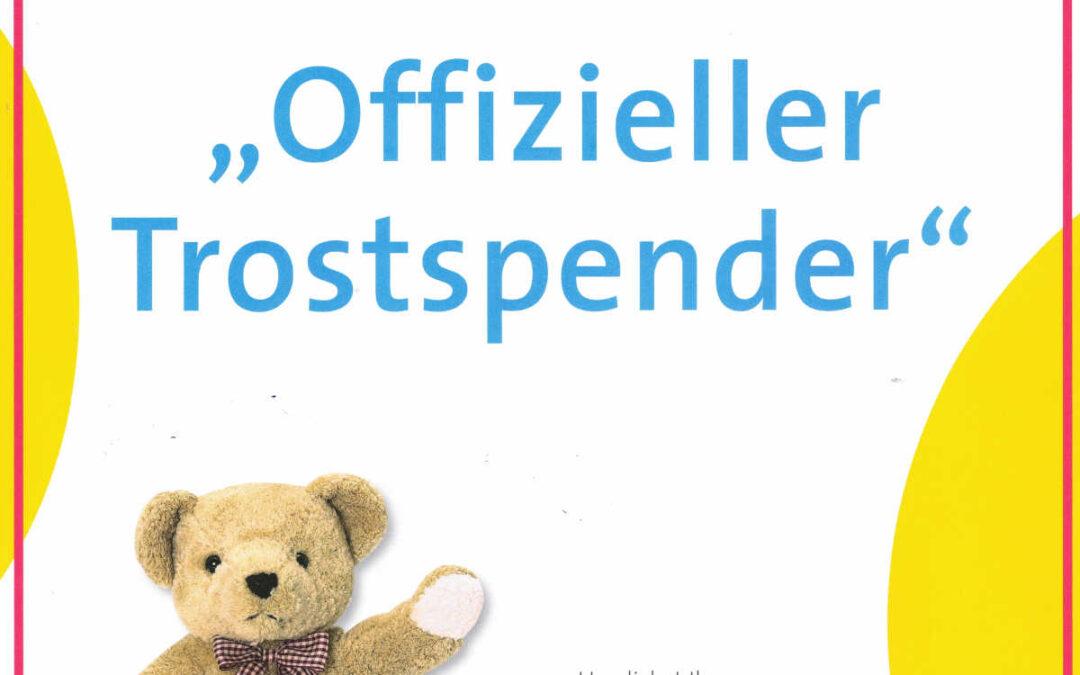 Urkunde Offizieller Trostspender - Kleine patienten in Not e.V.